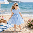 thumbnail image 4 of IPIO Girls Butterfly Princess Dress, A-Line Party Outfit with Flutter Sleeves for Birthday and Special Occasions, 4 of 6
