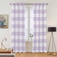 thumbnail image 2 of Plaid Purple Rural Style Kitchen Curtains 96 Inch Length, Rural Abstract Geometric Lattice Grommet Top Bedroom Living Room Curtains, Light Filtering Cafe Curtain Drapes 2 Panels Set 104''x96'', 2 of 9