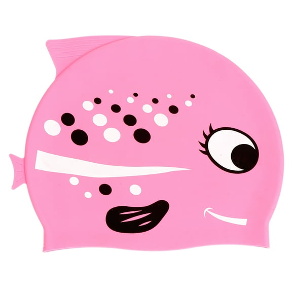KAKOWELY Gorro de baño de silicona con diseño de dibujos animados de peces para niños