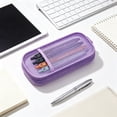 thumbnail image 4 of Clear Mesh Pencil Bag,Large Capacity Zipper Pencil Case with Elastic Band Pen Holder for Stationery Supplies Storage,Aesthetic Pencil Pouch for Teenager,Purple, 4 of 7