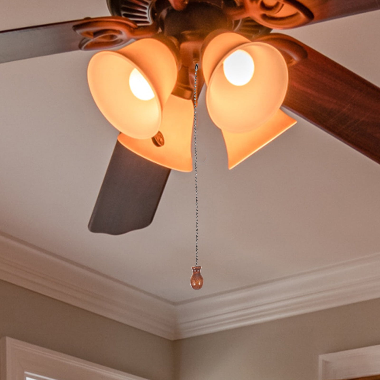 Baseball American Flag Ceiling Fan Pull Chain - Patriotic Sports Theme Fan Accessory