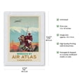 thumbnail image 2 of Casablanca Morocco - Air Atlas - Moroccan Horse Rider - Vintage Airline Travel Poster by Albert Brenet c.1950 - Japanese Unryu Rice Paper Art Print (Unframed) 12 x 16 in, 2 of 4