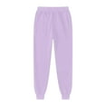thumbnail image 5 of Women's Fleece Lined Sweatpants with Pockets, High Waist Drawstring Joggers for Athletic Workout and Casual Wear, Thermal Warm Pants for Autumn Winter, Plus Size Comfortable Sports Pants Purple M, 5 of 6