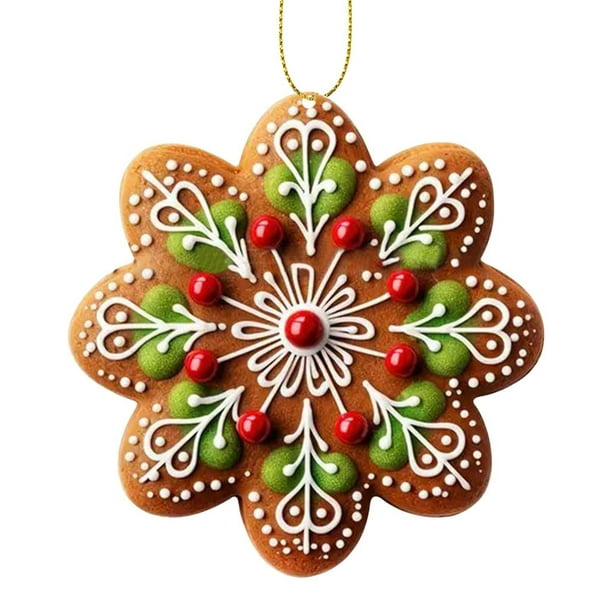 Adorno Colgante de Copo de Nieve 2D de Acrílico Plano para Árbol de Navidad