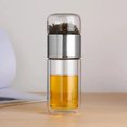 thumbnail image 1 of Birdeem Double Wall Glass Tea Infuser Bottle with Press Separation,Leak Proof Insulated Design for Instant Brewing,Portable Tea Cup with Removable Filter, 1 of 9