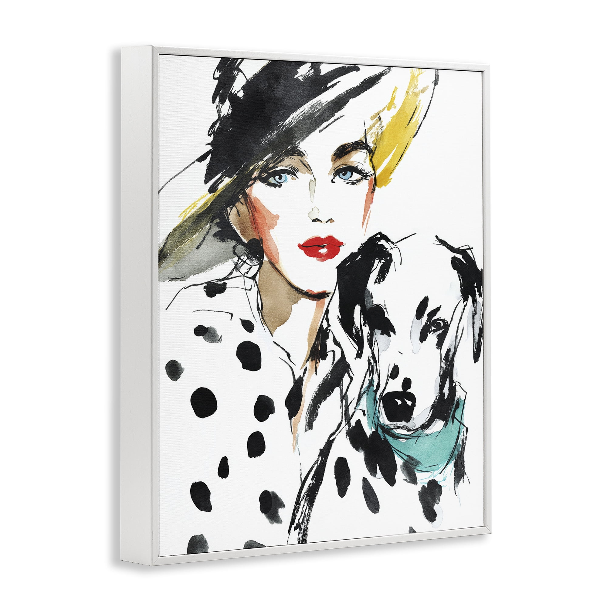 Stupell Industries Trendy Dalmatian Muse White Framed Giclee Art, design by Svetlana Aleynikova