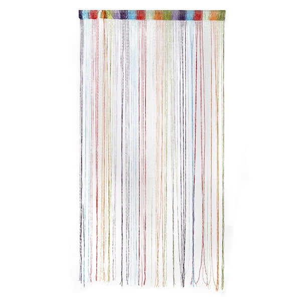 Cortina de Puerta con Borla, 1x 2m Cortinas Hilos, Cortinas de Paneles, Hilo de Cortina Fringe Ventana Panel Divisor de Sala Eventos de Borla Linda Tira Fiesta, Color Arcoíris Unique Bargains Cortina