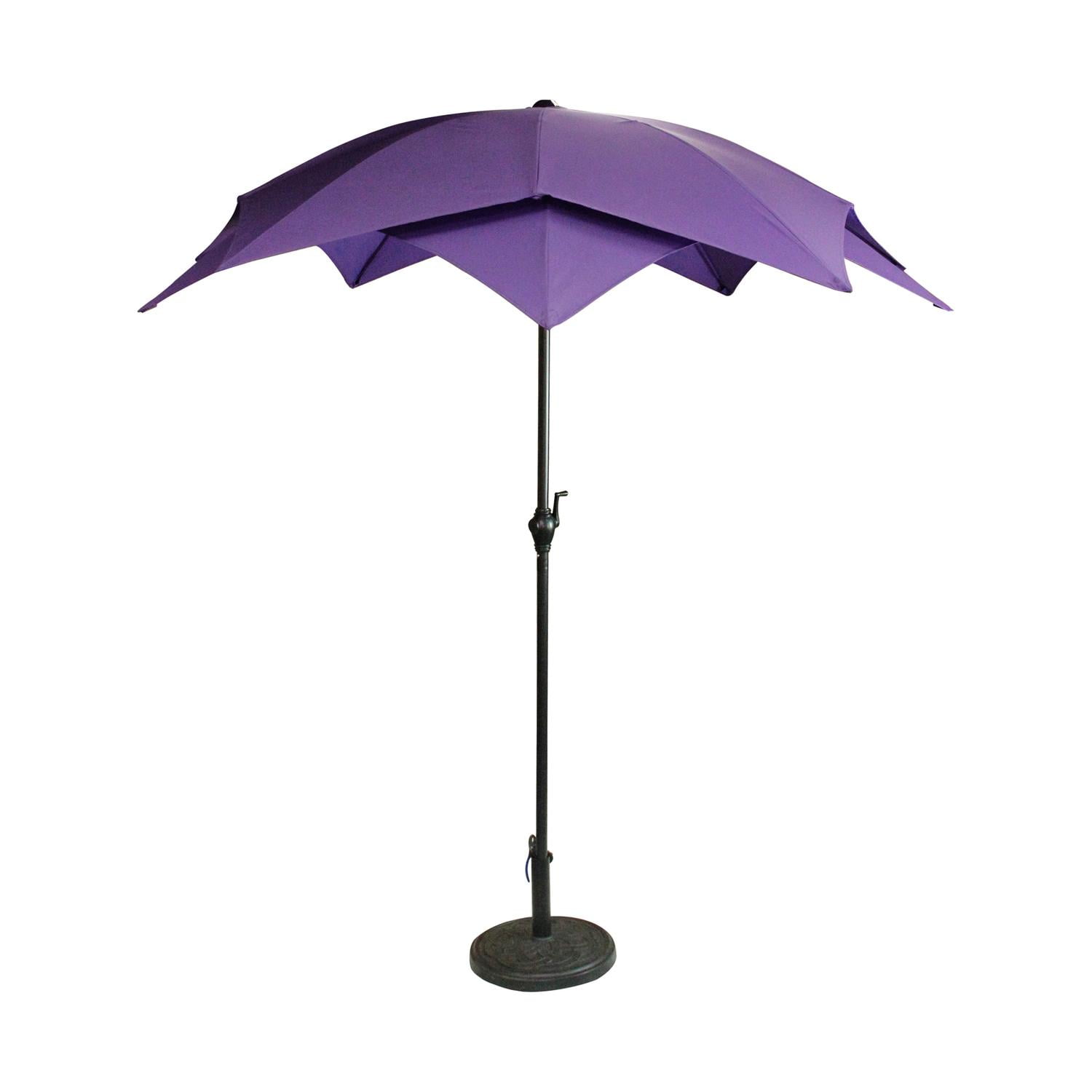 Outdoor Patio Lotus Umbrella 6.5 Ft. with Hand Crank, Purple Walmart