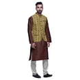 thumbnail image 2 of Atasi Indian Traditional Kurta Churidar Pajama Set With Nehru Jacket For Men, 2 of 3