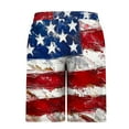 thumbnail image 4 of Chiccall Mens Shorts 4th of July Patriotic Graphic Shorts Drawstring Elastic Waist Summer Beach Swim Trunks with Pockets, 4 of 5
