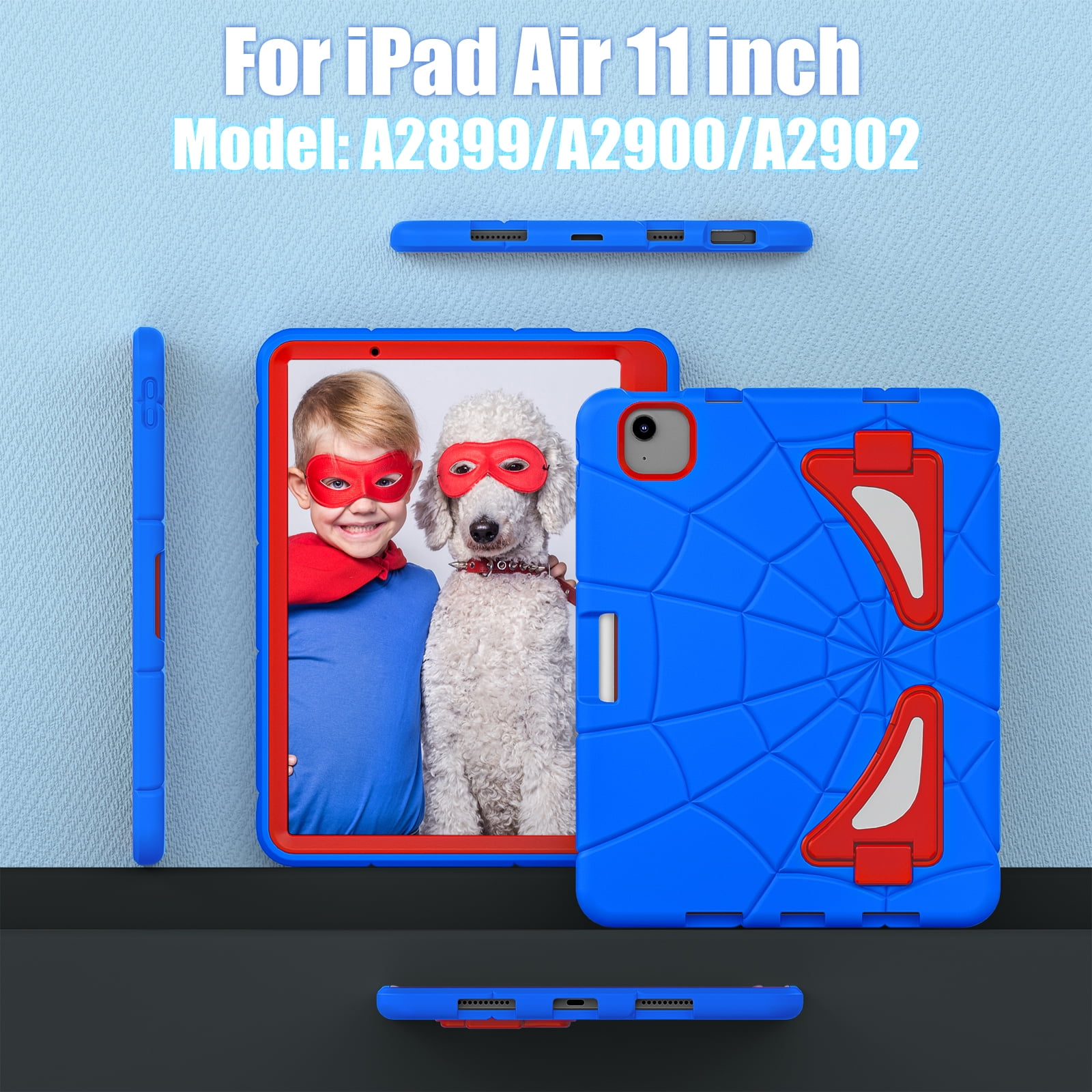 Allytechgroup iPad Air 11 Inch 2026 2025 2024 Case, Cute Stylish Design Kids Friendly Rugged Kickstand Lightweight Silicone PC Case with Pencil Holder for Apple iPad Air 11 Inch M4 M3 M2