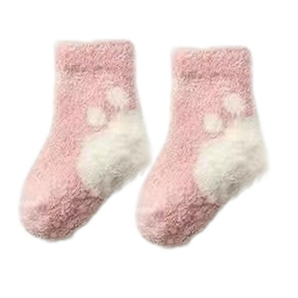 Calcetines de felpa con patrón de calcetines cálidos para bebés para niños, niñas, bebés, niños al aire libre, interiores
