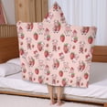 thumbnail image 5 of Pink Cow Strawberry Pattern Hooded Bath Towel，50"x30" for Ages 3 To 12 Kids, Quick Dry Lightweight Soft Microfiber Hood Beach Towel Cover Up for Kids, 5 of 7