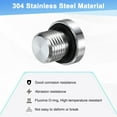 thumbnail image 2 of Paquete de 4 tapones de ajuste de tubo con cabeza hexagonal interna, 1/4 NPT, tapón de socket de acero inoxidable 304 con anillo de sellado, 2 of 6