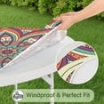 thumbnail image 5 of 44in Round Tablecloth with Elastic Edge, Waterproof Fitted Table Cover for 36-44" Tables, Floral Theme Polyester Reusable Table Cloths Wipe Clean for Picnic, Dining, Outdoor Use and Party Decor, 5 of 7