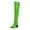 Green, variant on Fesfesfes Women Boots Knee High Fall Winter Stretch Patent Synthetic Thin Thick High-heeled Candy Color Over-the-knee US:9.5(43)