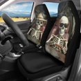 thumbnail image 2 of XYZCANDO Halloween Front Car Seat Covers featuring Skeleton Design - Breathable Durable Protective Set Of 2, 2 of 10