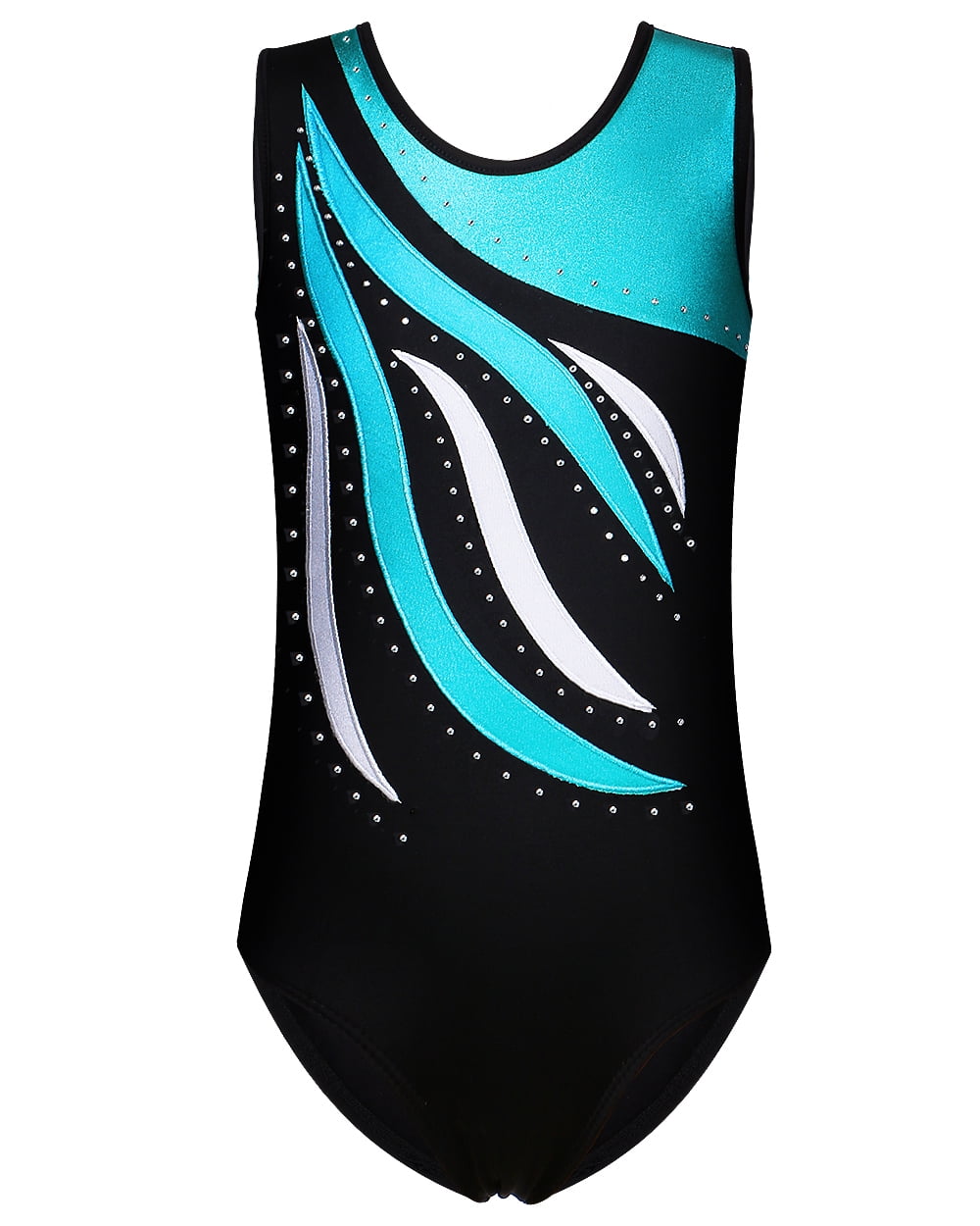 One-Piece Girls Gymnastic Leotards Embroidery Dancing Costumes 3-12Y