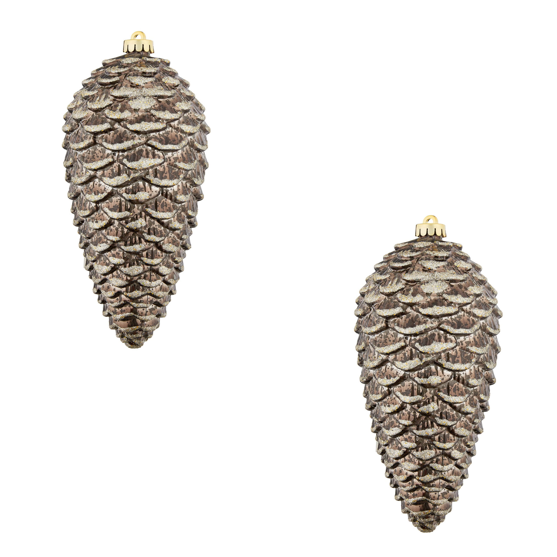 2-Count Brown Jumbo Pinecone Shatterproof Christmas Ornaments, 11", by Holiday Time