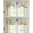 thumbnail image 4 of Vintage Plant Lavender Purple Flower Window Curtain Kitchen Cabinet Coffee Tie-Up Valance Curtain Rod Pocket Short Curtain, 4 of 6