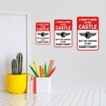 thumbnail image 3 of Portrait Round Plus A Man's Home Is His Castle But His Garage Is His Sanctuary Wall or Door Sign | Easy Installation | Funny Novelty Imitation Warning Signs - Large, 3 of 6