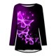 thumbnail image 4 of Camiseta holgada de manga larga con cuello redondo y estampado de mariposa a la moda para mujer Fridja  czfsfas255, 4 of 5