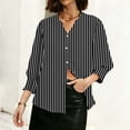thumbnail image 2 of TaTaai Women's Fashion Spring And Summer Button Up Cardigan 3/4 Quarter Sleeve Jacket V-neck Top/shirt Gift, 2 of 6