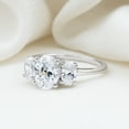 thumbnail image 4 of Rosec Jewels Lab Created Diamond Ring - 3 Stone Engagement Ring Oval - EF-VS Quality Certified, 14K White Gold, US 7.00, 4 of 8