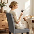 thumbnail image 4 of DyFun Linen Upholstered Dining Chairs Set of 2 for Kitchen Dining Room or Apartment Living, Dark Gray, 4 of 9