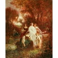 thumbnail image 2 of Monticelli, Adolphe 12x14 White Modern Wood Framed Museum Art Print Titled - Figures in the Woods, 2 of 4