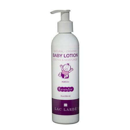 Lac Larde Natural and Organic Baby Lotion Soothing Moisturizer (Lavender) Safe for Eczema - Calming for Babies, Kids, Teens, and Adults - 8 oz Concentrated