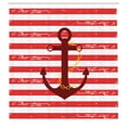 thumbnail image 2 of Ambesonne Striped Shower Curtain, Ship Anchor Chain Marine, 69"Wx84"L, Burgundy Mustard, 2 of 4