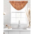 thumbnail image 4 of Waterfall Valances for Windows, Boho Orange Kitchen Sheer Valance Curtains, Country Style Bohemian Floral Retro Tribal Rod Pocket Elegant Swag Valances for Living Room Bedroom, 47.2"x38.5", 2 Panel, 4 of 8