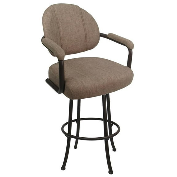 Swivel Counter Metal Bar Stool 26" M-70 - Basin Beige - Coffee