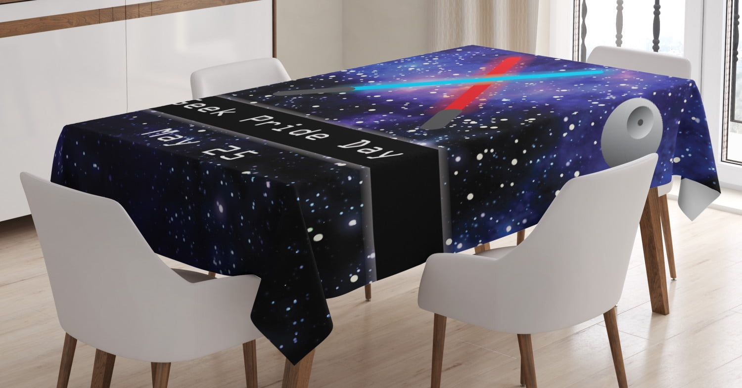 Galaxy Tablecloth, Gift for Geek Pride Day May 25 Two Crossed Swords