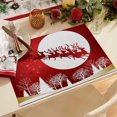 thumbnail image 1 of ¡Oferta! Juego de 6 manteles individuales Lssam, impermeables, rojos, navideños, para mesa de comedor, 32 x 21 cm, lavables, para invierno, Navidad, copos de nieve, fiestas., 1 of 4