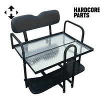 Hardcore Parts Rear Flip Seat For EZGO Medalist/TXT 1994-Present Model (Black Cushion w/t Grab Bar Attachment)