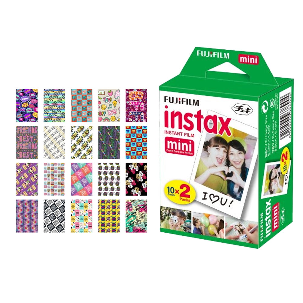 Fujifilm instax mini Instant Film (20 Exposures) + 20 BFF Sticker Frames