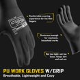 thumbnail image 2 of Guantes de trabajo de seguridad con revestimiento de poliuretano COOLJOB, calibre 13, negros, 2 of 6