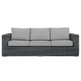 thumbnail image 3 of Modway Summon Modern Aluminum and Rattan Patio Sofa in Canvas/Gray, 3 of 5