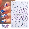 thumbnail image 4 of Color Wave Line Design Nails Art Stickers French Geometry Line Stripe Nail Decals 3D Colorful Swirl Line Self-Adhesive Nail Art Supplies Decoration Manicure Sliders for Women Girls DIY Nail Art, 4 of 4