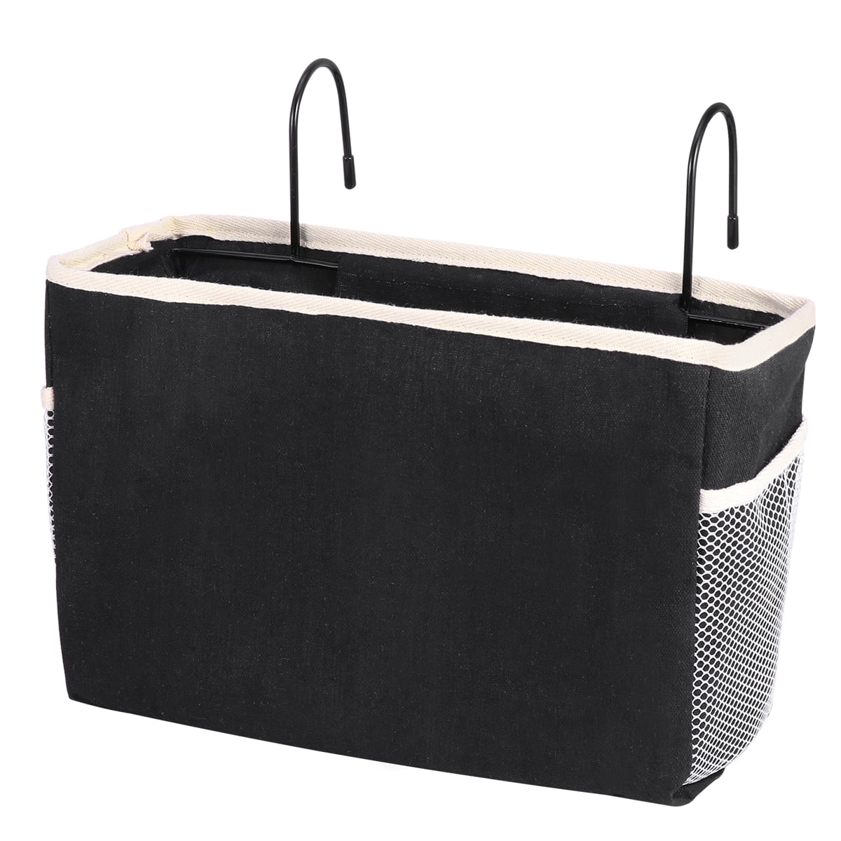 OUNONA 1pc Canvas Fabric Bedside Storage Bag Holder Container Hanging