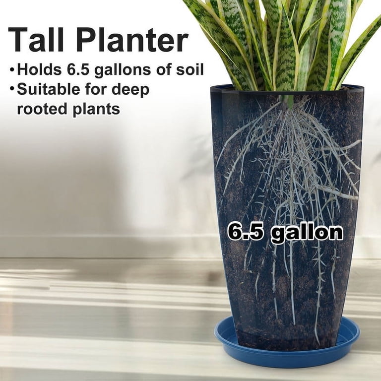 Gamexcel 21 Inch Tall Planter, Navy Blue, 2-Pack photo 7