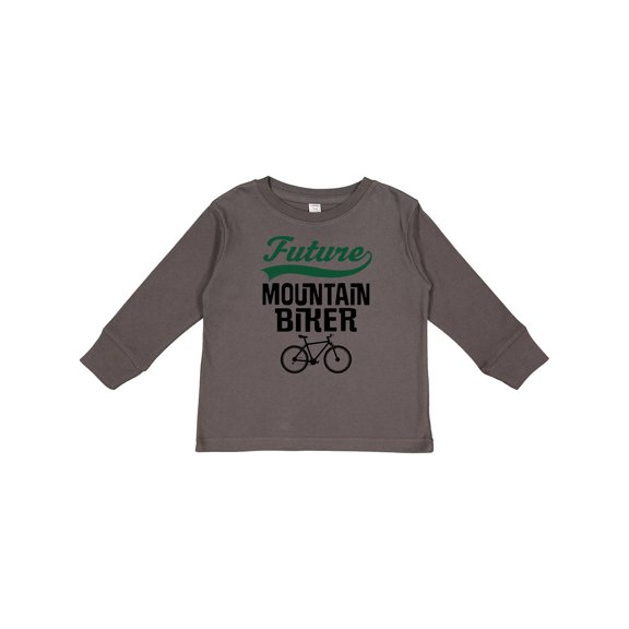 Inktastic Biking Future Mountain Biker Boys or Girls Long Sleeve Toddler T-Shirt