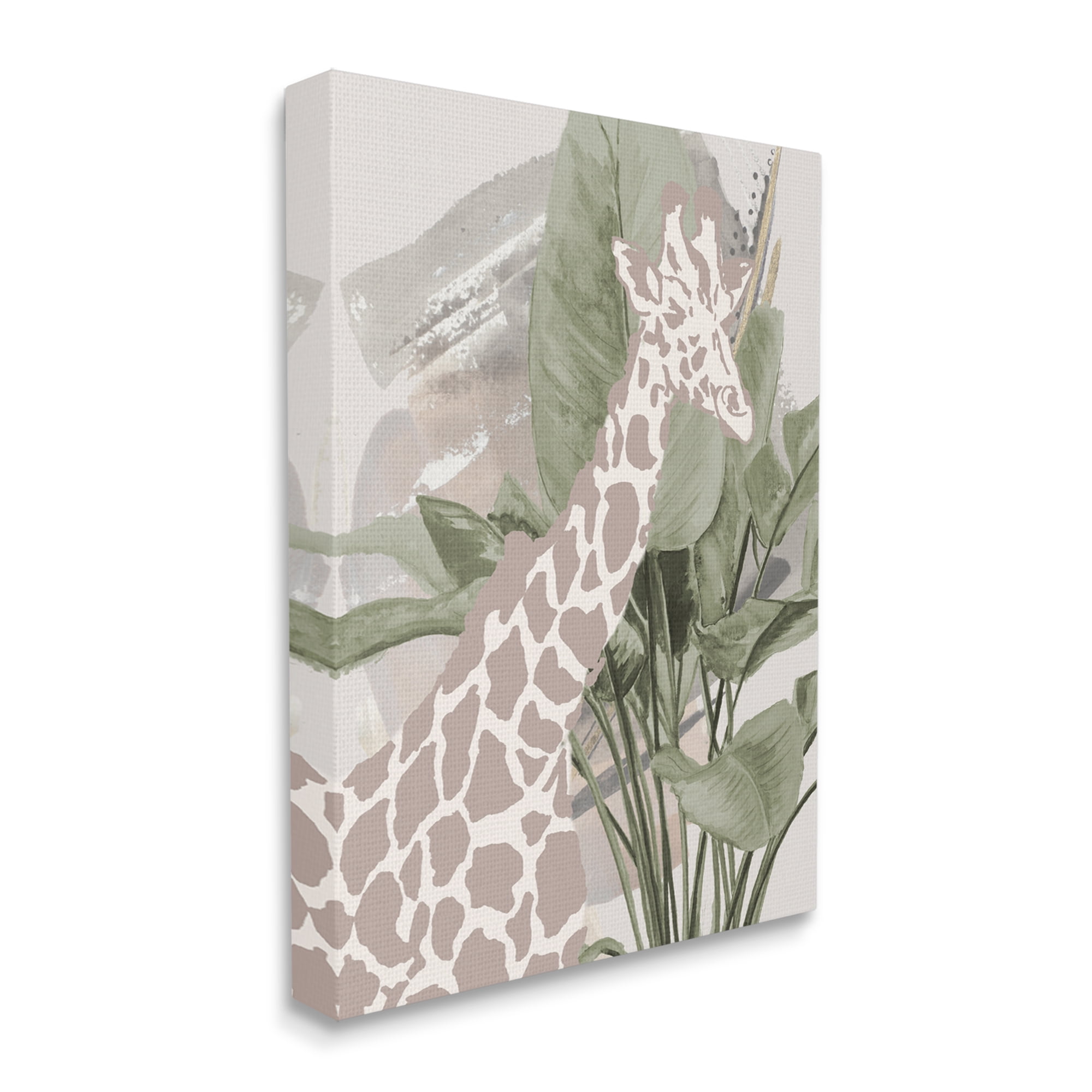 Stupell Industries Tropical Giraffe Abstract Animals & Insects Painting Gallery Wrapped Canvas Print Wall Art, 16 x 20