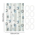 thumbnail image 3 of Vfedsrsge 8PC Hook Thickened No Drill Water Resistant Shower Curtain 180x120cm Plastic with Reinforced Grommets Weighted Hem for Bathroom Dorm RV - White, 3 of 6