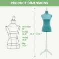 thumbnail image 3 of Mannequin Body Female, Dress Form Mannequin Torso Manikin with 49.6-63.6 inch Height Adjustable Wooden Tripod Stand, High Density Foam Portable Display Mannequin for Sewing Dress Display, Green, 3 of 7