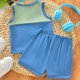 thumbnail image 6 of NOLDARES Toddler Boys 2-piece Tank Top and Shorts Set Summer Clothes Cotton Shirts and Shorts Kids Outfits Blue,6-9 M, 6 of 7