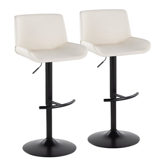 LumiSource Santi Upholstered Adjustable Barstool - Set of 2