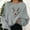 Grey, variant on Women's Christmas Sweatshirts Christmas Print Crew Neck Long Sleeve Xmas Holiday Casual Sweat Tops for Women 2025